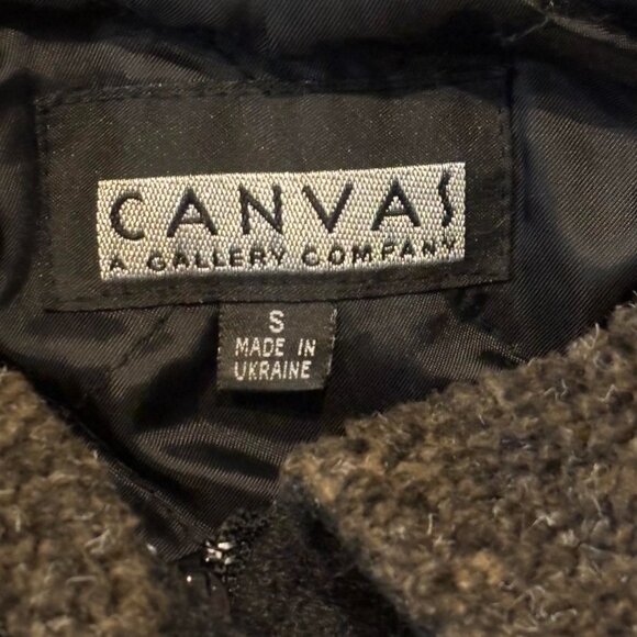 Women's Small wool-blend hooded charcoal gray peacoat w/ toggle buttons - Picture 9 of 11